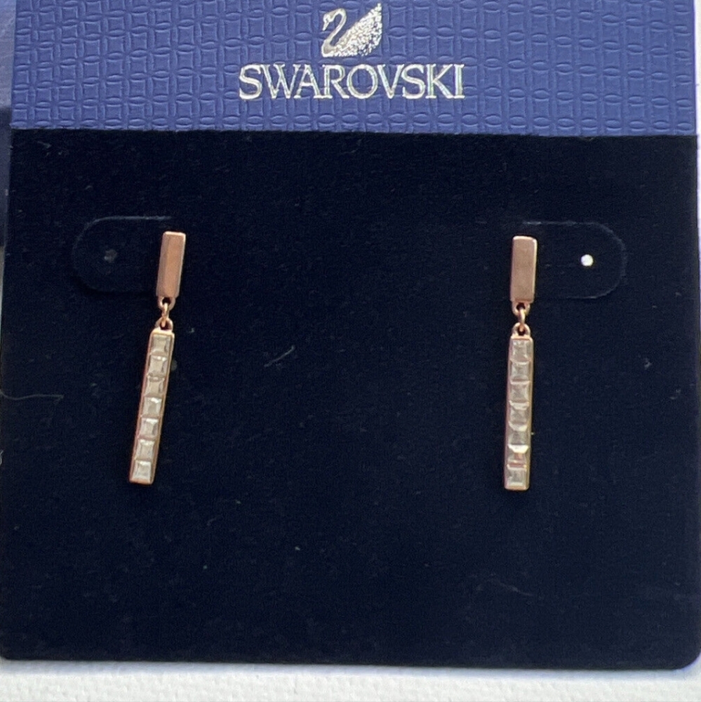 Swarovski crystal bar earrings